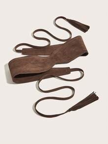 1 chiếc thắt lưng thắt eo kiểu Bohemian thời trang dành cho nữ, phụ kiện đa năng cho váy áo đi biển và nghỉ mát. - Cà phê - Xem 3