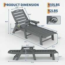 Outdoor Chairs - Grey Without Wheels - View 2