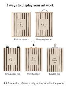 1pc Frameless "How Lucky We Are" Daily Quote Vintage Brown Striped Wall Art - Cozy Inspirational Decor Suitable For Bedroom, Dorm, Home Office, Classroom, Room Decor, Decoration, Bedroom Decor, Wall Art - Stripe - View 6