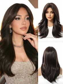 Ava WIG 20 Inch Light Purple Wig Dark Root Light Purple Curly Wig For Fashion Women Daily Party Cosplay Halloween Wig Looking Natural Street Punk Wig - Black Brown - View 3