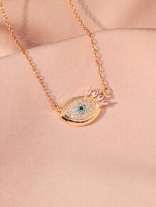 1pc Classic Series Devil's Eye Pendant Necklace, Unique Personalized European And American Style Valentine's Day Gift - Angel Eyes - View 3