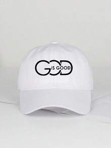 1pc God Is Good Printed Soft-Top Baseball Cap, Solid Color Minimalist Fashion Adjustable Breathable Comfortable Snapback Hat, Suitable For Spring/Summer, Casual, Work, School, Christian - God Is Good - 查看 11
