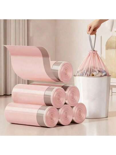 1 Pack Of 50/100 Lightweight Bathroom Trash Bags; 1 Pack Of Small Pink Garbage Bags; Disposable Trash Bags Suitable For Office And Home Waste Bins; 1 Roll Of 50 Pcs