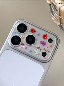 Cute Dog Element Glassy Film DIY Sticker Lens Protector Cute Animal Sausage Dog Apple Bow DIY Sticker Compatible With IPhone 17 Pro Max 17 Pro 17Air 17 16 15 14 13 Pro Max Clear Transparent Camera Protection Glassy Film Spring Gift Party - Apple Dachshund Party - View 4