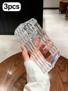 3件装TPU气囊防震2.8mm透明手机壳，兼容 17/17Pro/17ProMax/17Air/16/16Pro/16ProMax/16Plus/11/12/13/14 Pro Max/Xs/Xr/11 Pro/11 Pro Max/12 Pro/12 Pro Max/13 Pro/13 Pro Max/7 Plus/14 Pro/14 Pro Max/14 Plus/7 Plus/8 Plus/8/SE2，简约个性化手机保护套 - 無色 - 查看 1