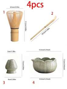 1pc/5pcs Petal Raku Matcha Tea Set, Includes Matcha Bowl, Matcha Whisk, Matcha Cup, Stirrer, Tea Spoon, Tea Bowl Set, Matcha Preparation Tools, Dessert & Beverage Making Tools, Japanese Gift Box, Matsushiro Matcha Stirring Set, Gift For Matcha Enthusiasts - Multicolor - View 6