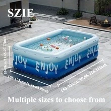 1 pieza Anillo inflable de natación de 3 capas y gran tamaño, piscina inflable gruesa para interiores/exteriores, piscina inflable de PVC, piscina portátil y plegable para verano, patio, jardín, camping, fiesta acuática familiar, múltiples tamaños, para refrescarse en verano - Reino Secreto del Glaciar - Ver 3