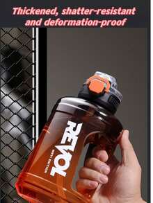 54盎司大容量便携式运动水壶，带提手，防漏水桶带吸管，适合健身房锻炼、户外旅行、露营、徒步等。 - 漸層橘子+杯刷+貼紙 - 查看 5