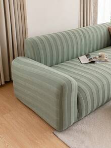 1 buah Sarung Sofa Jacquard Kain Mewah, Pelindung Sofa Warna Polos, Ramah Hewan Peliharaan, Anti Selip, Anti Kotoran, Anti Gores, Cocok untuk Semua Musim, Elastis & Dapat Dicuci dengan Mesin, Cocok untuk Sofa 1/2/3/4 Dudukan - Hijau - View 7