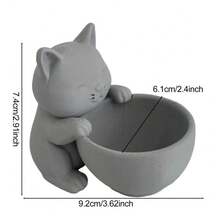 猫形花盆，底部有排水孔，独特设计，适用于多肉植物、小型花卉和仙人掌，可作卧室、办公室或桌面摆件。 - A - 查看 7