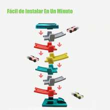 Pistas de Carros Rampas para Niños, Pista de Carreras con Mini Coches, Juguetes Educativo para Niños de 3 4 5 6 7 Años, Regalo de Navidad Cumpleaños para Niño y Niña - verde menta - Ver 6