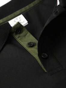 Men's Casual Polo Shirt, Golf Sports Short Sleeve Top, Suitable For Daily Casual, Light Business Wear In Summer Black - Black - View 7