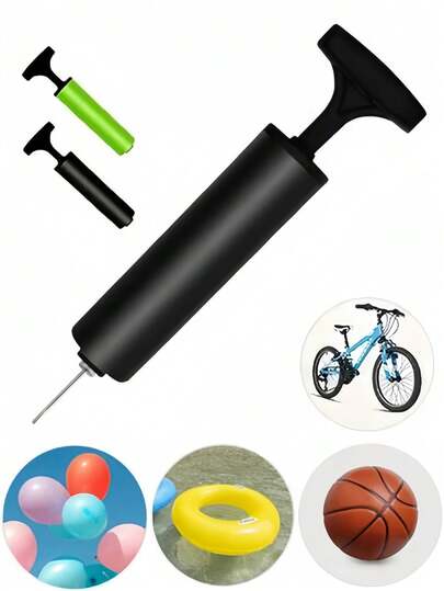Portable Handheld Basketball, Volleyball, Soccer Ball, Swimming Ring, Balloon Inflator Pump, Compact Air Pump (With Metal Inflating Needle), Holiday Decoration Balloon Inflating Tool