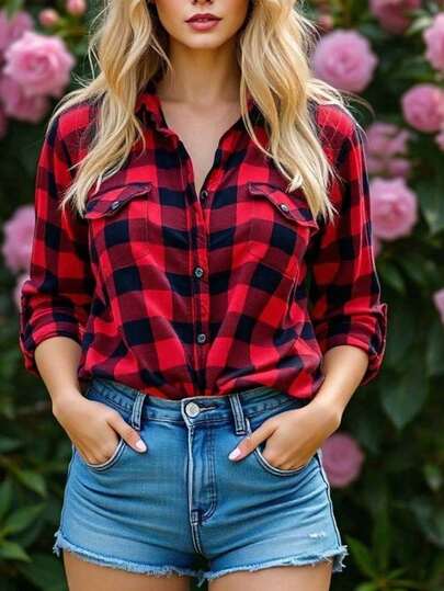 Blouse à manches longues régulière simple pour femmes, printemps