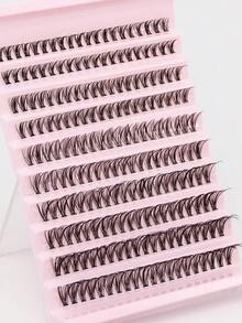 Bộ 200/400 sợi mi giả dạng chùm, dài 8mm-16mm, độ cong D, dụng cụ trang điểm nối mi tự nhiên và ấn tượng tại nhà. - D - Xem 3