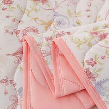 1件亲肤简约格子+花卉绗缝宽边夏季被，柔软细腻，吸湿透气，简约优雅，时尚空调被，轻盈透气夏季被 - 芳華 - 查看 8