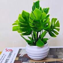 1 chậu cây giả hình lá rùa, lá rùa giả 15cm trong chậu trắng, thích hợp để trang trí bàn làm việc, nhà cửa, văn phòng, lối vào, làm nổi bật không gian sống. - màu xanh lá - Xem 6