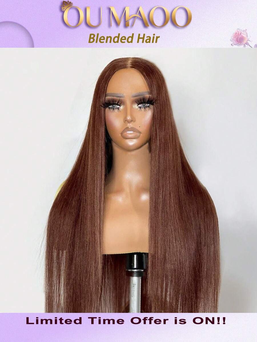200% Ultra High Density Wear And Go Glueless Straight Wig - 13x4 HD Lace Front Human Blended Hair, Pre-Plucked & Pre-Cut Drawstring Wig , Beginner Friendly, No Glue & Ready To Wear