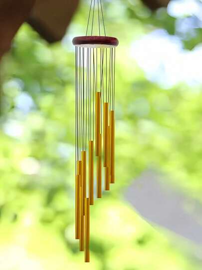 Carillón de viento de 12 tubos de aluminio para exteriores, adecuado para eventos conmemorativos, fiestas y decoraciones, decoración del hogar y la tienda, decoración musical de carillones de viento de madera, decoración interior y exterior
