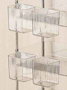 多层可移动透明冰粮储物推车，带轮可移动，多层置物架，家用零食杂物收纳架，厨房、浴室、卧室适用可移动储物架 - 彩色 - 查看 10