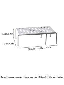 Expandable Cabinet Shelf, Kitchen Shelf, Multi-Functional Shelf, Suitable For Kitchen Storage, Bathroom Storage, Cosmetic Storage, And Desktop Storage, Grid Design, Drainage Capable - Multicolor - View 4