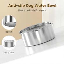 3L/1L Leak-Proof Pet Dog Water Bowl, Large Capacity Metal Anti-Drip Slow Drinking Bowl - 1L/3L - View 4