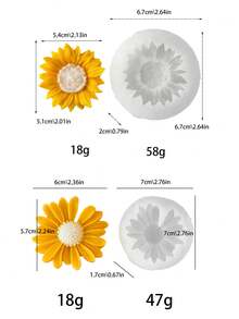 1pc 3D Sunflower & Daisy Silicone Mold, Suitable For Candle Making - Daisies, Sunflowers - View 11