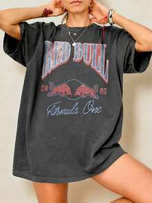 Retro F1 Shirt, Comfort  Unisex Tee - Màu xám đen - Xem 1