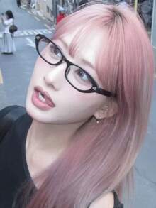 1 Cặp kính gọng hẹp màu đen cổ điển phong cách Y2K Millennium - màu đen - Xem 7