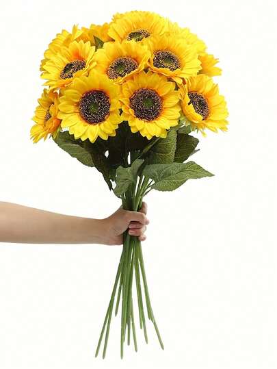 1/2 bông hoa hướng dương nhân tạo để trang trí nhà cửa, khách sạn, văn phòng, hoa giả trang trí trong nhà, trang trí ngày lễ, trang trí đám cưới mùa xuân.