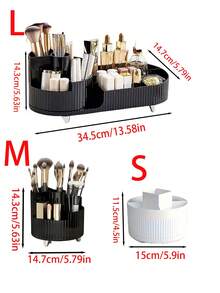 1pc Rotatable Makeup Organizer, Multi Space Storage Box, Large Capacity Ladies' Storage Box, Suitable Makeup Brush Lipstick Eyebrow Pencil Eye Shadow Storage Rack, Desktop Storage Accessories, Necessary Storage Box For Bedroom And Dormitory, Beautiful Gift For Mother's Day - One Size - View 6