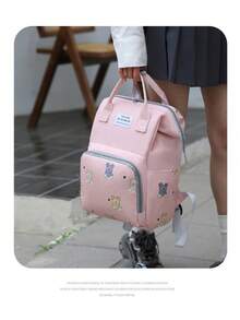 1个多功能旅行尿布背包，尿布包，孕妇尿布更换包，实用口袋，牛津布材质，适合搭配婴儿推车使用 - 彩色 - 查看 10