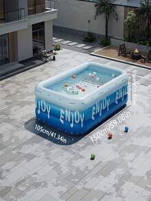 3-Layer Durable PVC Inflatable Swimming Pool - Portable Foldable For Backyard, Garden, Camping In Summer, Various Sizes, Suitable For Parties, Music Festivals And Outdoor Entertainment, New Year-Halloween-Christmas Holiday Gift - Glacier Secret Realm - View 3