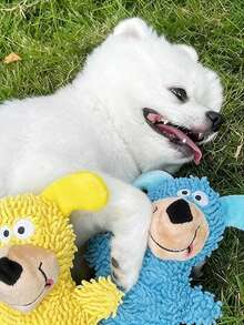 尖叫狗玩具，拖把玩具，摇晃发声，蓝色，可自娱自乐、缓解无聊，耐咬耐磨牙，小型犬专用宠物用品 - 彩色 - 查看 6