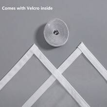 1片白色自粘式防蚊纱窗，高透光透气网眼，无需钻孔，全包边，有效阻隔蚊虫，适用于卧室、客厅、厨房 - 白色 - 查看 12