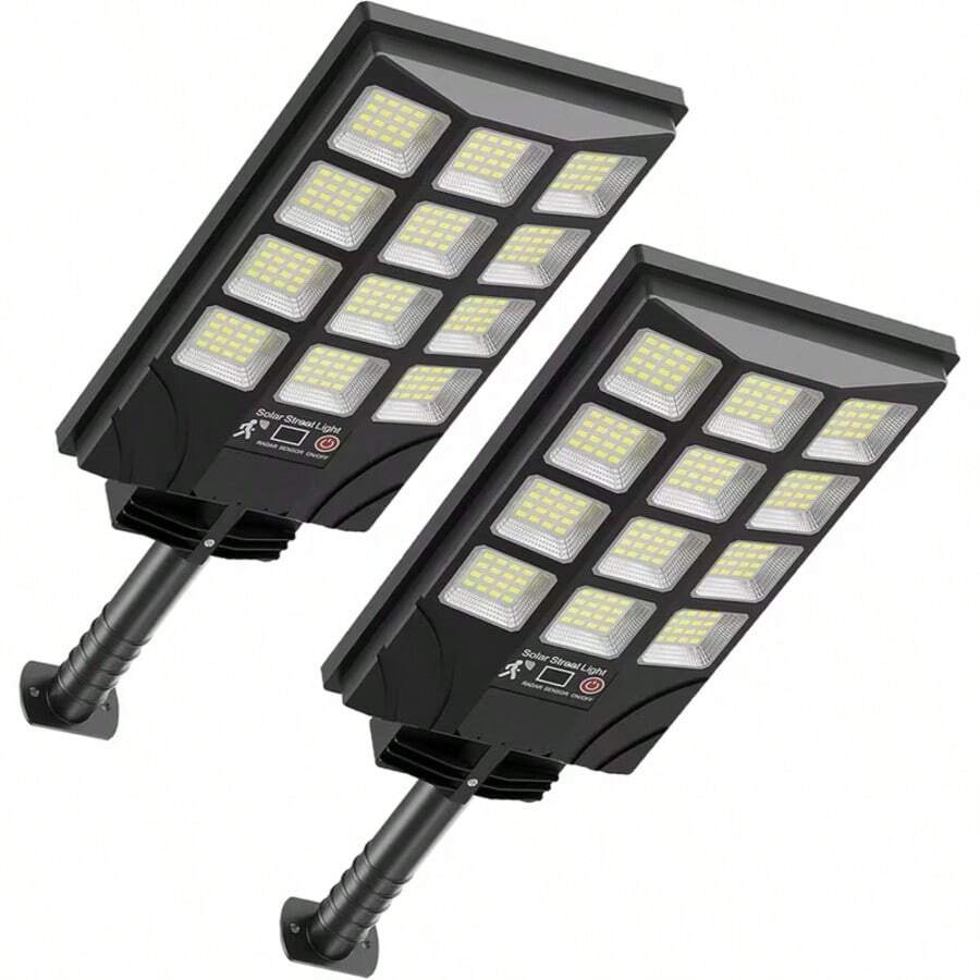 2026 New 4/2 Commercial Solar Street Lights, Outdoor Waterproof IP55- Large Commercial Outdoor Solar Lights With Motion Sensor Remote Control LED Parking Lot Floodlights, Solar Lighting, Suitable For Courtyard Garden Walkways From Dusk To Night - 2 - View 1