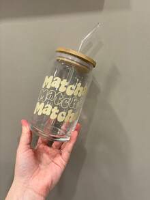 Cốc cà phê matcha đá - Cốc thủy tinh có ống hút kiểu nữ tính, cốc đựng đồ uống lạnh có ống hút, cốc trà sữa, nước ép có ống hút, món quà tuyệt vời nhất dành cho các cô gái! - Nhiều màu - Xem 2