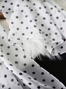 1pc Women's Elegant Minimalist Classic Polka Dot Print Chiffon Scarf, Lightweight Breathable Neck Scarf/Shawl For Spring/Summer - White - View 6