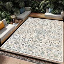 1pc, 850g/㎡ Polyester Fiber Area Rug - Square Patio Garden Mat, UV-Resistant, Anti-Slip, Balcony Villa Moisture-Proof Doormat - A - View 2