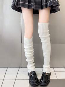 1双芭蕾舞风格休闲时尚缎面蕾丝边镂空网眼过膝腿套，时尚薄纱腿套，适合派对和日常穿着 - 彩色 - 查看 16