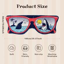 浴室海洋动物图案地垫，可爱鲨鱼图案卧室地毯，吸水性超细纤维，超级柔软，趣味防滑浴室地毯，夏季 - 可愛鯊魚圖 - 查看 16