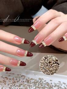30pcs 2*4 Rectangular Zirconia Nail Art Decorations, Sparkling Champagne Color Rectangular Zirconia, High Quality Nail Rhinestones, 5A Mini Flat Zirconia, Nail Jewelry Diamonds, Nail Decorations, Rhinestones And Decorative Parts, Nail Accessories Nails Nail Charms - Multicolor - View 4