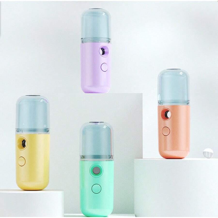 Portable Nano Mist Sprayer Facial Hydration Sprayer USB Rechargeable Mini Face Mist Humidifier For Skin Care Moisturizing Travel Home Office Outdoor Use Handheld Facial Steamer White