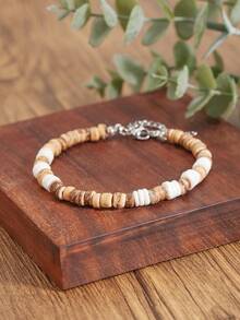 夏季假期椰壳串珠手链，波西米亚风海滩手工情侣手链，派对礼物 - 彩色 - 查看 6