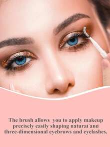 100支/50支/20支/5支眉刷套装 - 专业级眉毛定型及睫毛嫁接刷，带可拆卸刷盖 - 完美适用于化妆、护发和美容补妆 - 玫紅色 - 查看 3