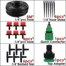 Drip Irrigation System, Mini Garden Drip Irrigation System, Equipped With 1/4 Inch Pipes And Adjustable Nozzles, Suitable For Automatic Watering Systems In Greenhouses, Courtyards, Lawns, And Plants - Irrigation Kit - View 3