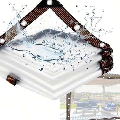 1 tấm bạt trong suốt chống thấm nước, chịu lực cao, có khoen kim loại, thích hợp cho sân hiên, hiên nhà, mái che, cây cối và cắm trại, chống tia UV, chống mưa, độ trong suốt cao, cố định chắc chắn.