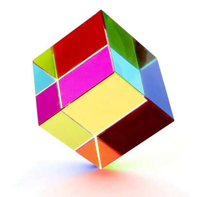 1 Uds. Cubo de prismaágico de ciencia 20mm cuboágico de cristal Hexahedral Cmy cubo de Color 3D prisma para fotografía PSSM