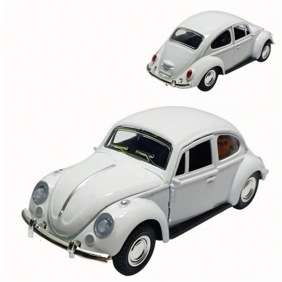 Herbie Beetle 53 Metal Toy Car For Kids With Opening Doors And Hood - White - View 1