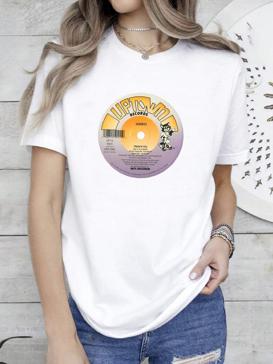 Camiseta de mujer con estampado de Uptown Records Jodeci Freak'n You 90's RnB Single, camiseta suave y unisex - Blanco - Ver 1